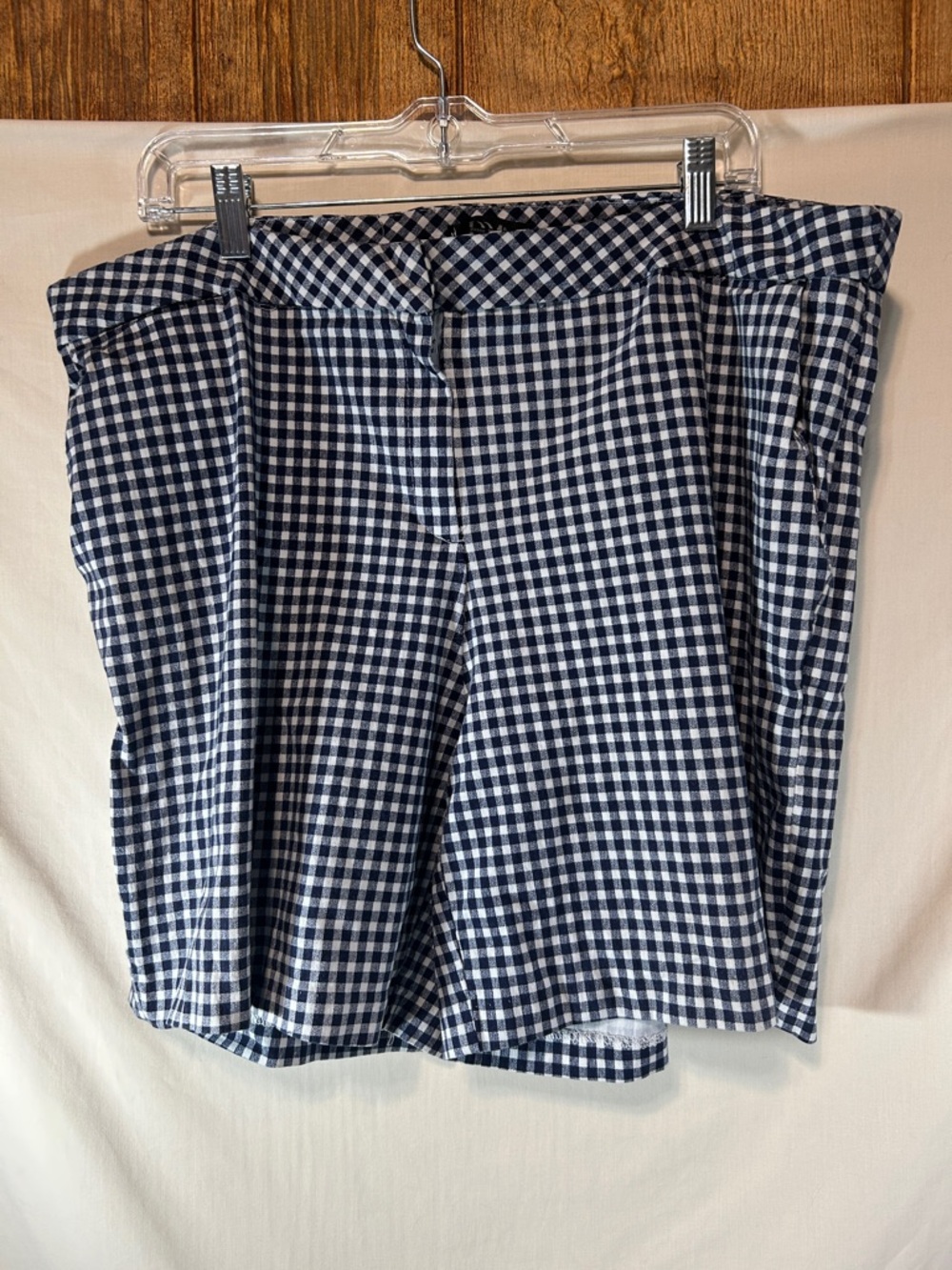 Donna Moore Woman’s Navy & White Gingham Shorts
